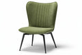 **Nederlandse technische titel: Comfortabele groene fauteuil met metalen poten**