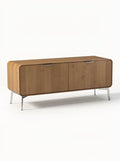 **Technische titel in het Nederlands: Modern houten dressoir met metalen poten**